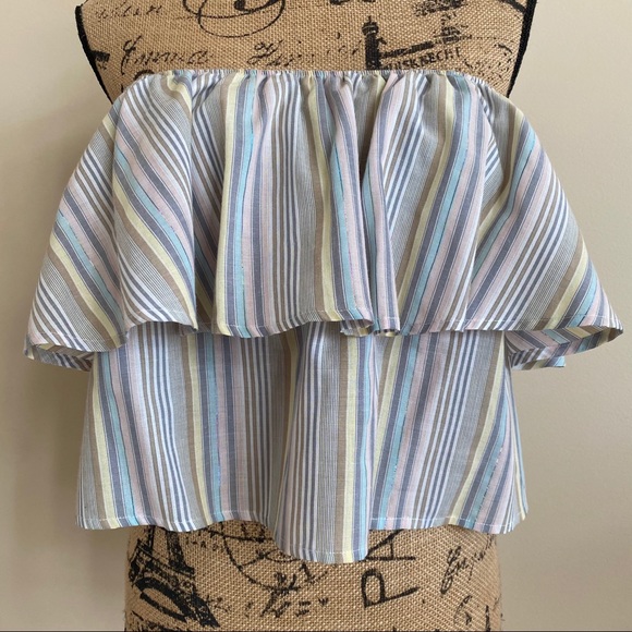 Urban Outfitters striped off the shoulder top - Picture 4 of 7